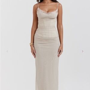 House of CB Cream Maxi Dress